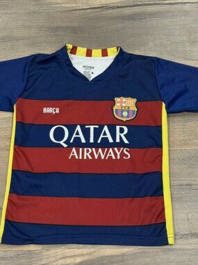 FC Barcelona Youth Size 6 Jersey Qatar Airways UNICEF Design Barca Futbol Soccer